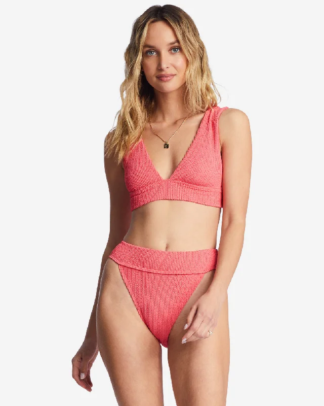 Summer High Plunge Bikini Top - Coral Crush