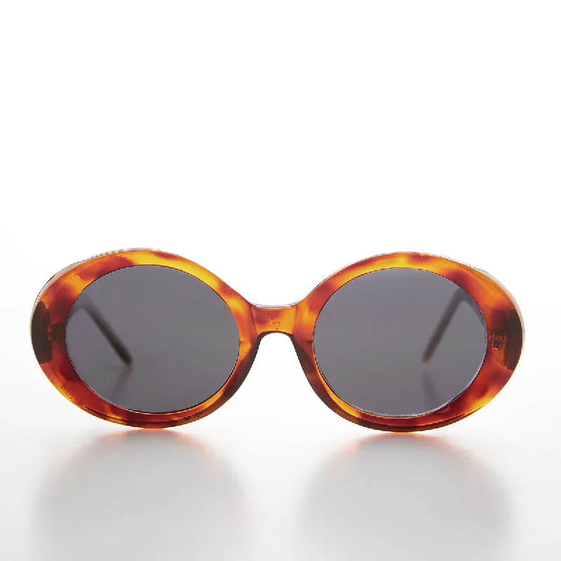 Thick Oval Mod Retro Women's Sunglass - Abby